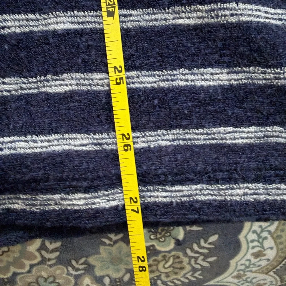 Marine Layer Terry Navy and White Striped Polo Shirt - Picture 5 of 5